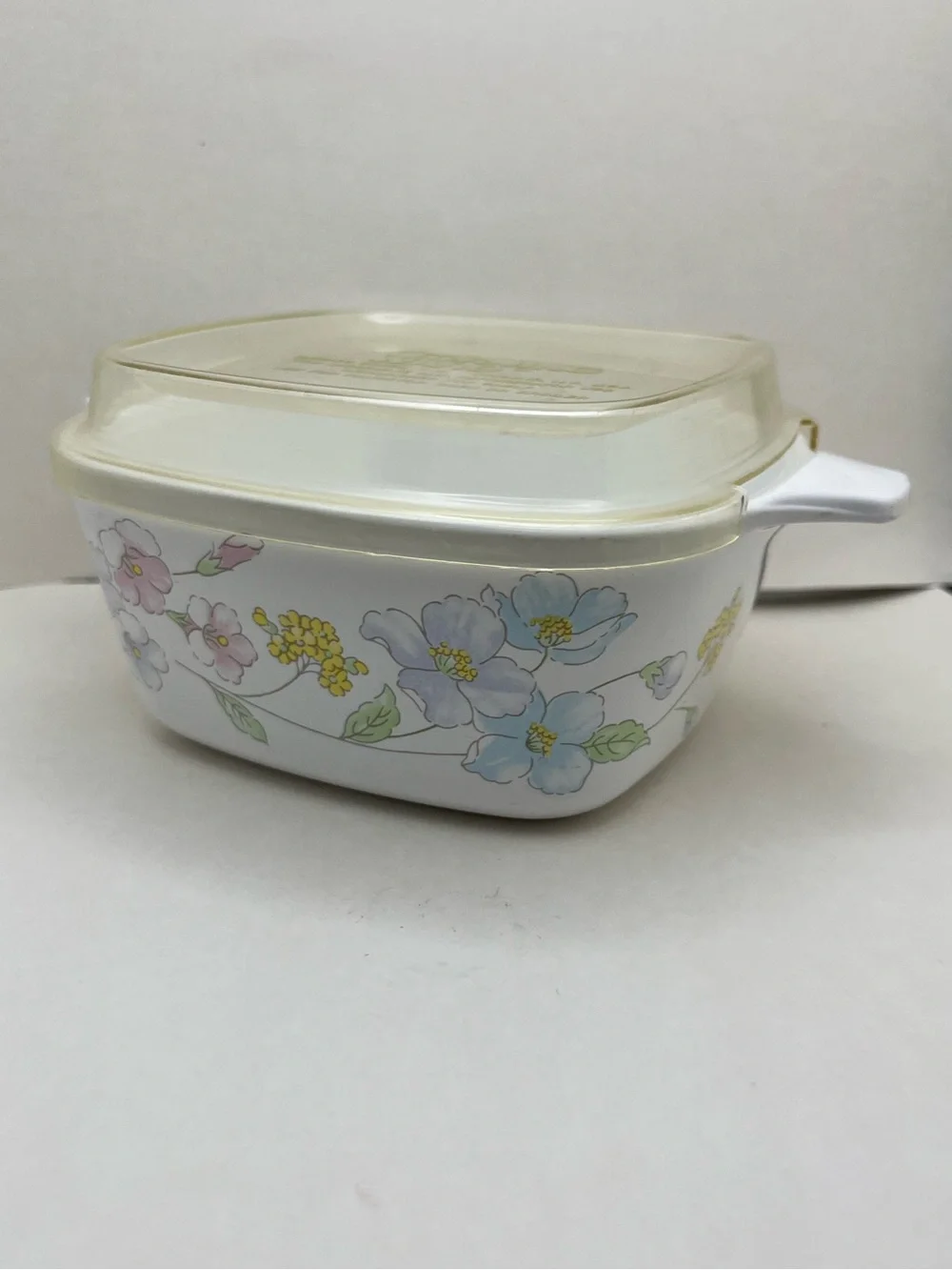 Vintage Corning Ware Pastel Bouquet 700ml Casserole Dish P-43-B with lid